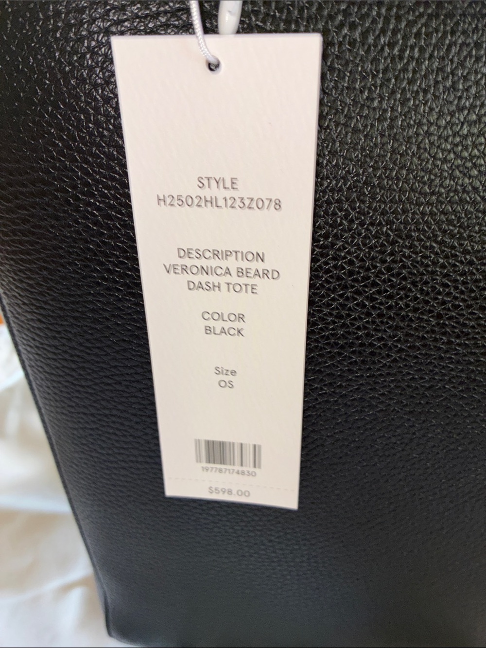 Veronica Beard Black Dash Leather Tote NWT - Picture 2 of 8